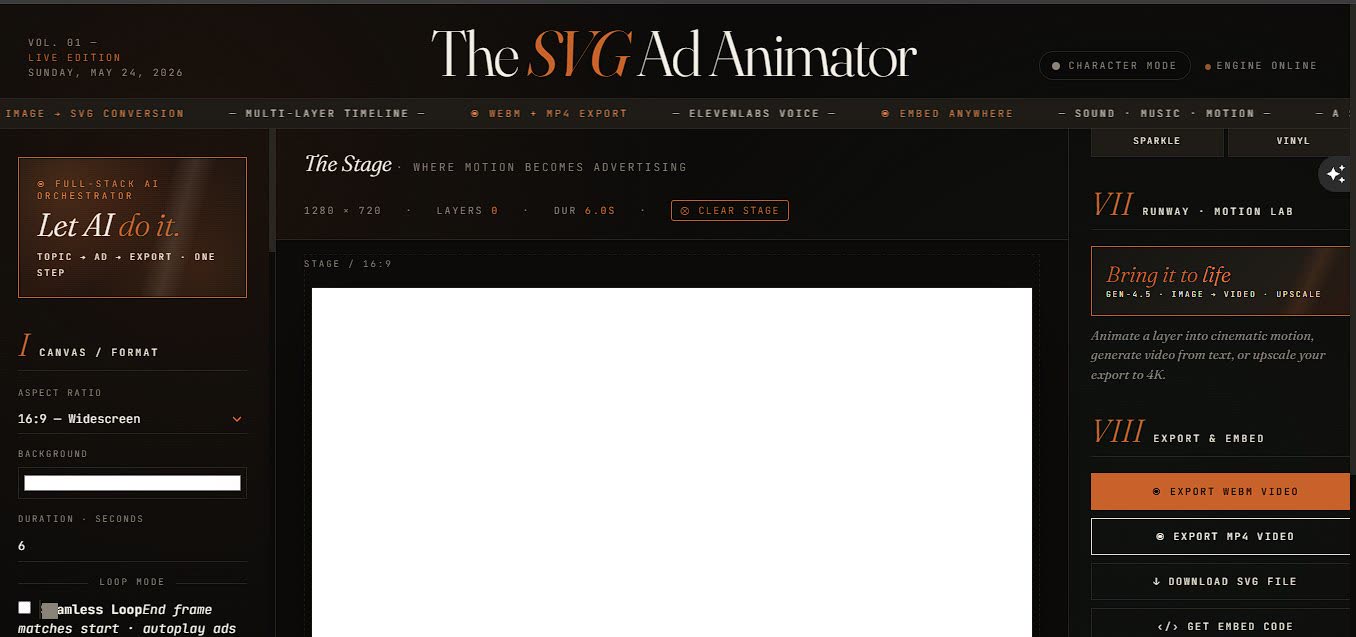 Adnificent — SVG Ad Animator