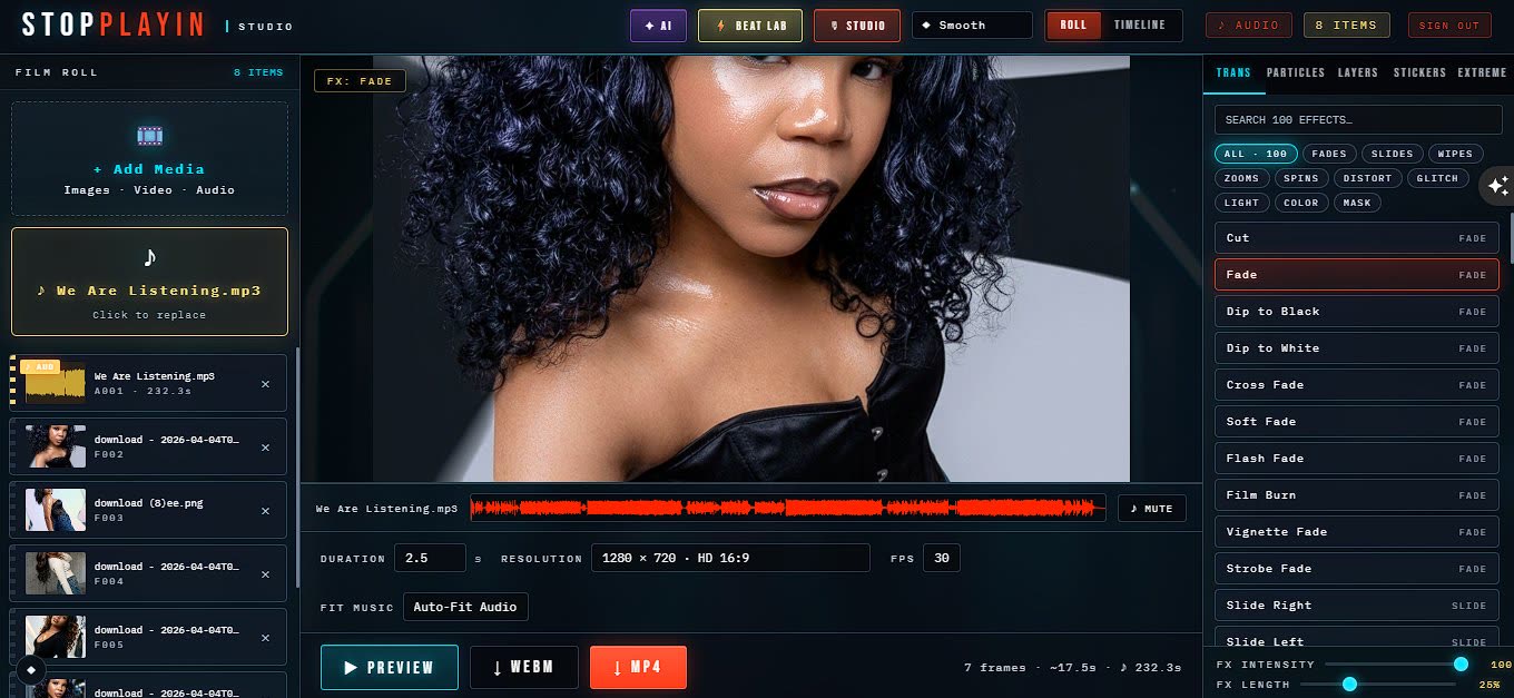 Stopplayin Studio — beat lab video editor